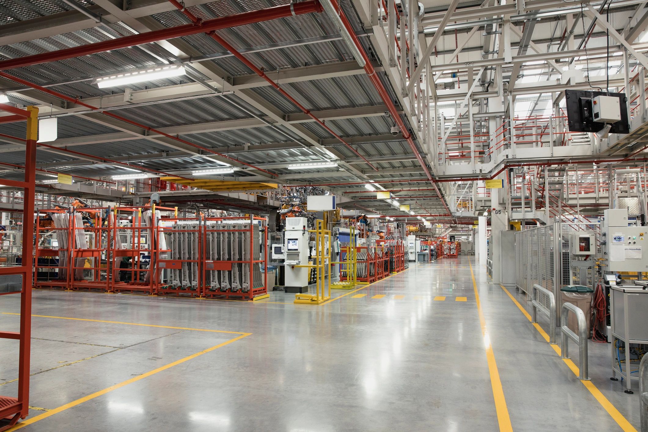 Wide view of a clean industrial manufacturing space